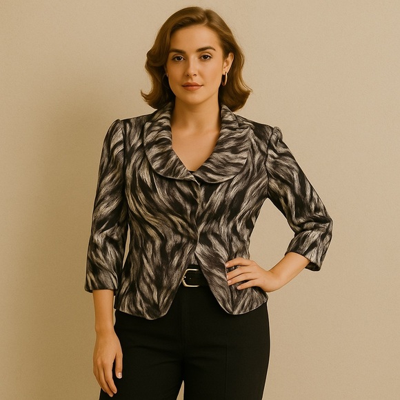 Conrad C COLLECTION Vintage 80s Structured Collar Single-breasted Blazer 4 - Picture 1 of 9